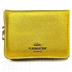 Authentic Coach Wallet (Metallic Yellow)